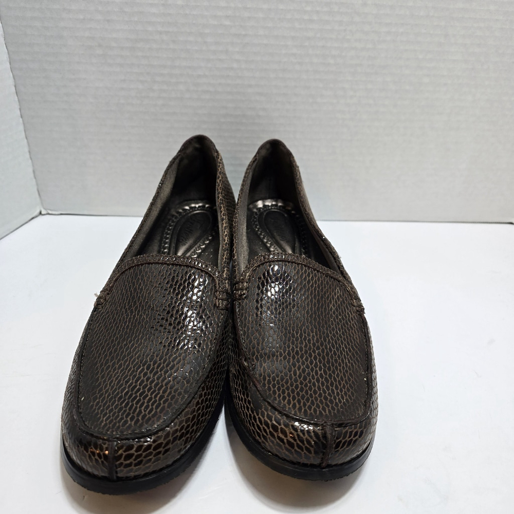 Trotters Loafers Shoes Women Size 10N Brown Leather 1" Heel
